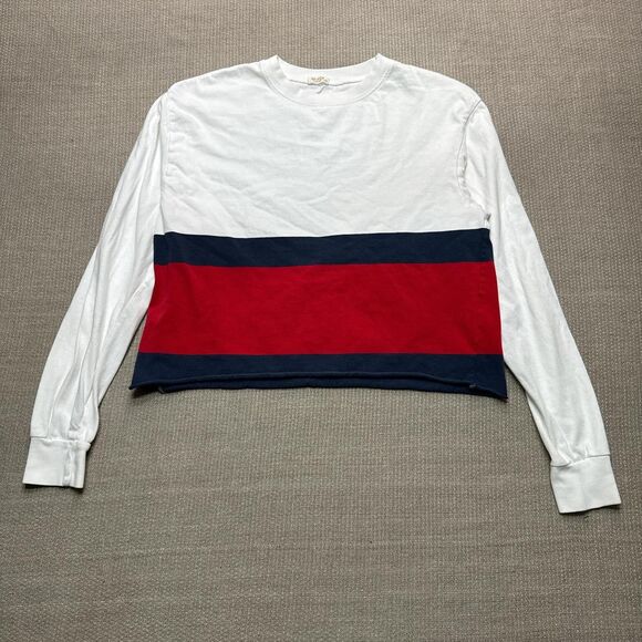 Brandy Melville Preppy Rugby Crop Top Striped - Picture 1 of 4